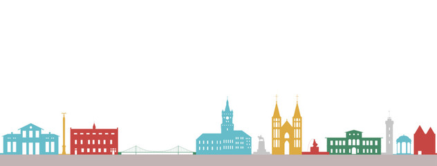 Obraz premium Kleve Silhouette, NRW Germany 