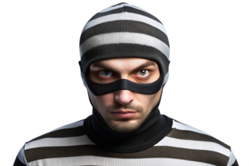 3D Rendering of beautiful, trending and realistic Thief, robber with white background
