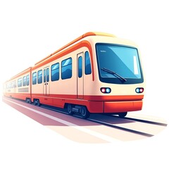 Sleek Modern Train in Motion Clipart Isolated on White Background