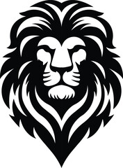 lion vector symmetrical lion head mascot icon, lion vector detailed lion face design for tattoos
