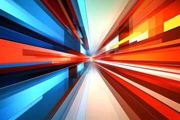 Abstract Technology Background with Light Streaks and Geometric Shapes, Data Stream Visuals