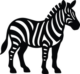Silhouette zebra standing majestic wildlife animal vector Illustrator