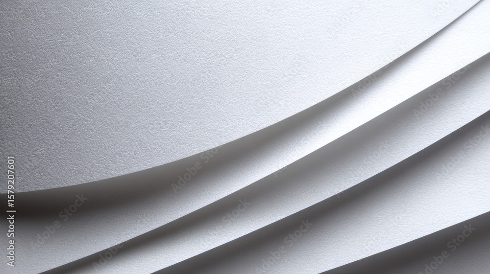 Aufkleber abstract composition of textured white paper curves creating a soft, elegant background