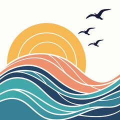 palm logo  summer illustration