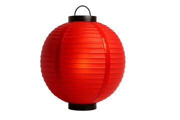 Red paper lantern isolated on transparent background