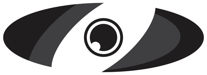 Futuristic abstract eye symbol design.