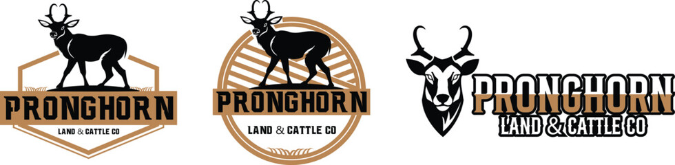 Pronghorn Farm Logo Vector Art