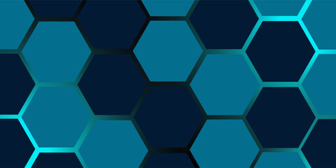 Abstract Digital Blue Hexagons Business or Science Background. Medical Research or Tech Innovation Online Webinar Presentation Event. Conference or Forum Vector Illustration Backdrop.