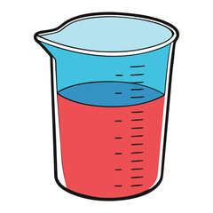 A clear measuring cup beaker with easy-to-read markings, ideal for precise liquid measurements in cooking, baking, or science. Durable, with a spout for easy pouring.
