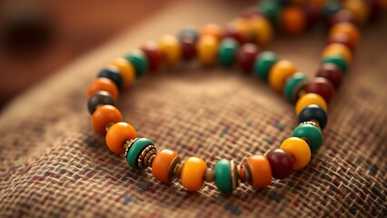 Vibrant kente cloth headwrap in golden sunlight for African Women's Day