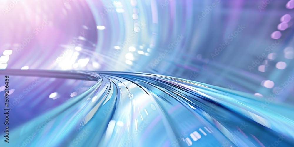 Poster abstract purple and blue light patterns with circular bokeh effect. background image of blue and pur