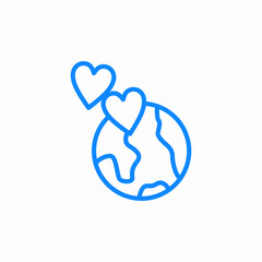 world hearts icon sign vector