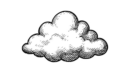 Vector illustration of an abstract hand drawn cloud. Hand drawn cloud sketch.