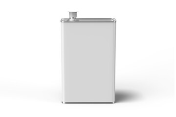 Front View of Oil Tin Can, 3d Illustration