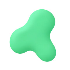 Fototapeta premium Abstract Green Blob with Smooth Rounded Edges and Textured Surface. Blob PNG Transparent Background