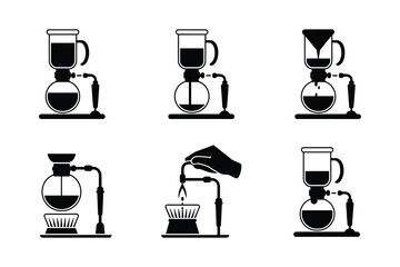 Siphon coffee maker brewing process steps coffee brewing coffee preparation