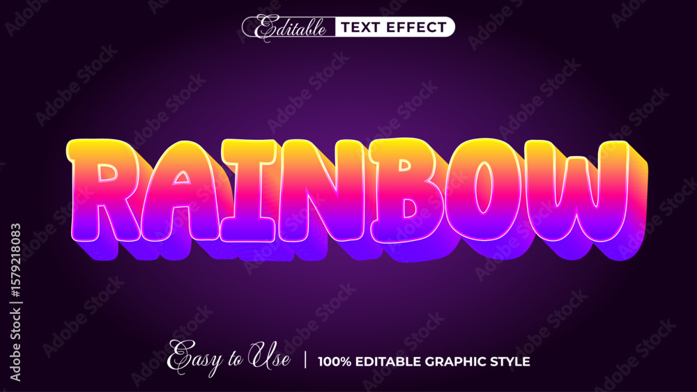 Aufkleber rainbow text effect graphic: a vibrant and colorful text effect spells out the word 