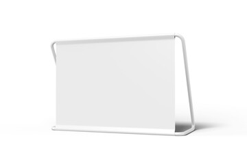Low Angle View of Floor Banner Stand, 3d Illustration