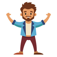 businessman with arms raised