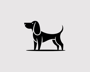 Dog Icon in Black and White