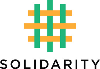Obraz premium Solidarity and unity logo design vector art