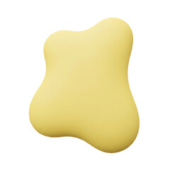Abstract Yellow Blob with Smooth Rounded Organic Fluid Shape. Blob PNG Transparent Background