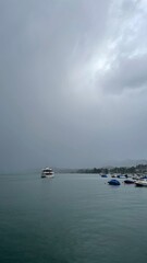 Naklejka premium storm over the lake