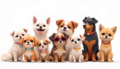 Charming Canine Companions with Colorful Accessories