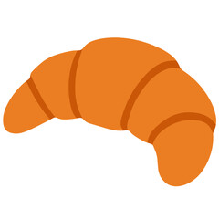 Fluffy Croissant Delight: A minimalist, vibrant illustration of a golden-brown croissant, perfect for breakfast themes, bakery designs, or casual culinary content.