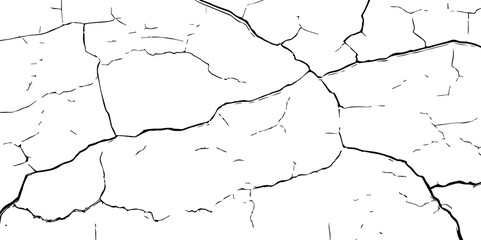 Cracked wall texture grunge background. Earthquake effect. Vector illustration-Old cracked texture set isolated. Dry land crack texture for overlay.
