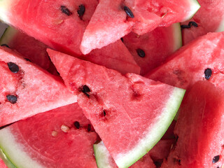 fresh watermelon slices background. summer fruit pattern