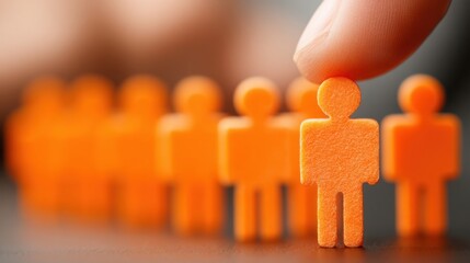 Individual holding a small orange figurine representing business agility and innovative thinking in a collaborative setting