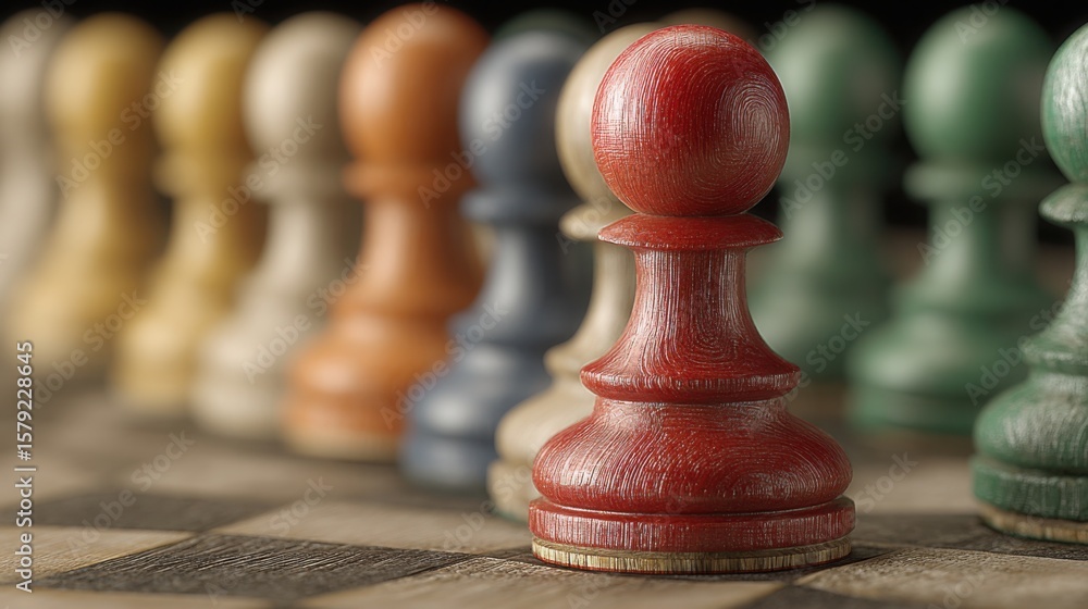 Poster a classic chess set arranged on a board representing empathy in execution with a calm and thoughtful