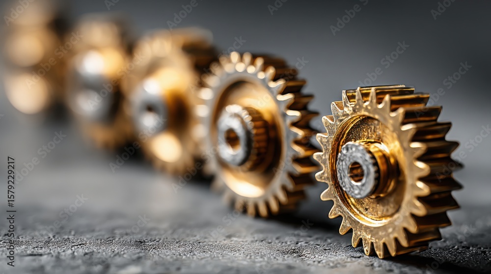 Poster group of interlocking gears symbolizing teamwork and execution excellence in a collaborative corpora
