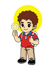 Saint Carlo Acutis Vector teenage boy Catholic Illustration