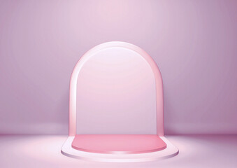 Podium pink plastic window