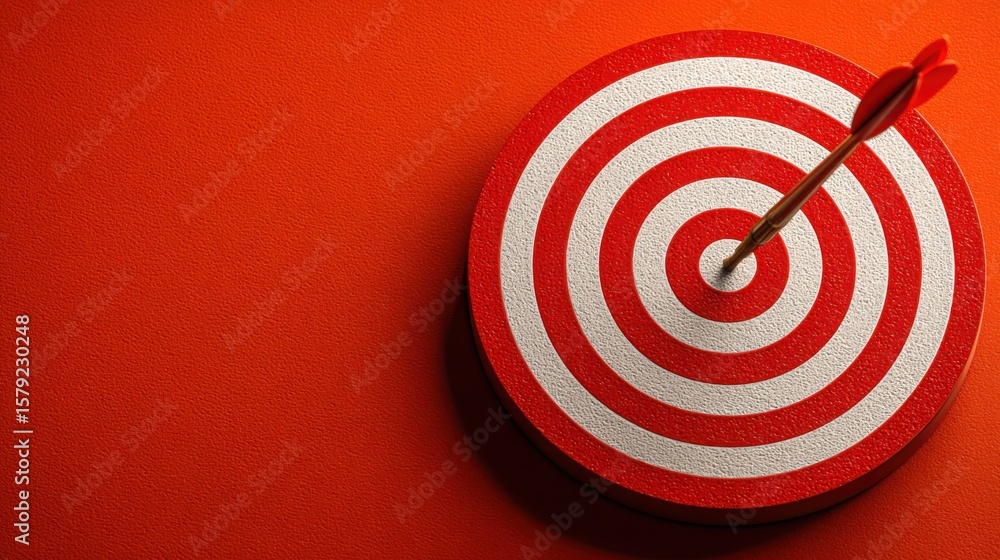 Poster on a wall symbolizing goals and objectives in a business context focused on performance and strategi
