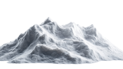 Beautiful Mountain Landscape with Snowy Peaks and Clear Sky Isolated on White Background