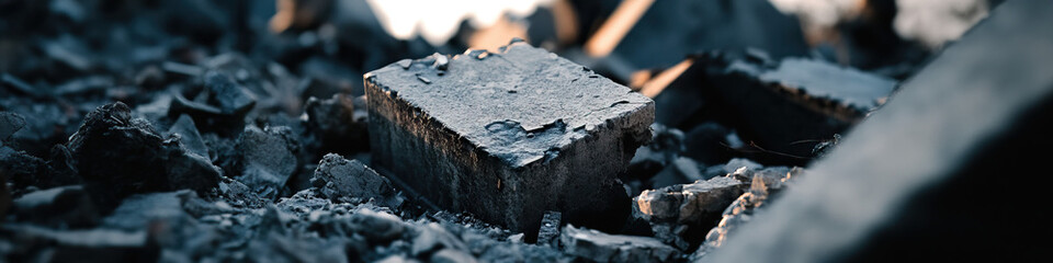 Weathered Concrete Block and Fragments
