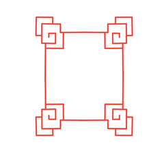 Fototapeta premium Chinese oriental corner frame