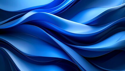 Obraz premium Abstract 3D blue flowing ribbons