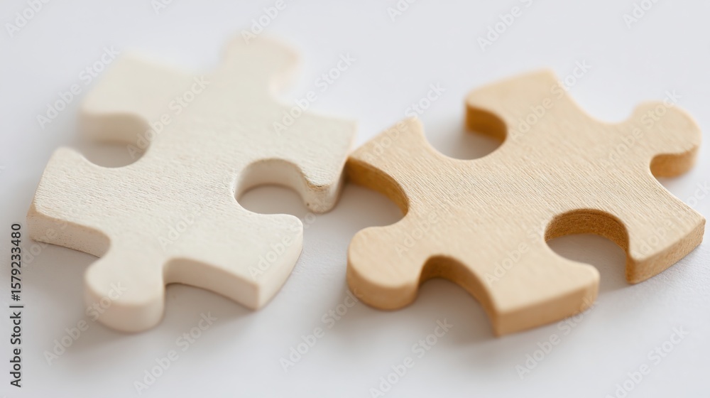 Poster two pieces of a puzzle coming together representing solution-oriented culture and collaborative prob