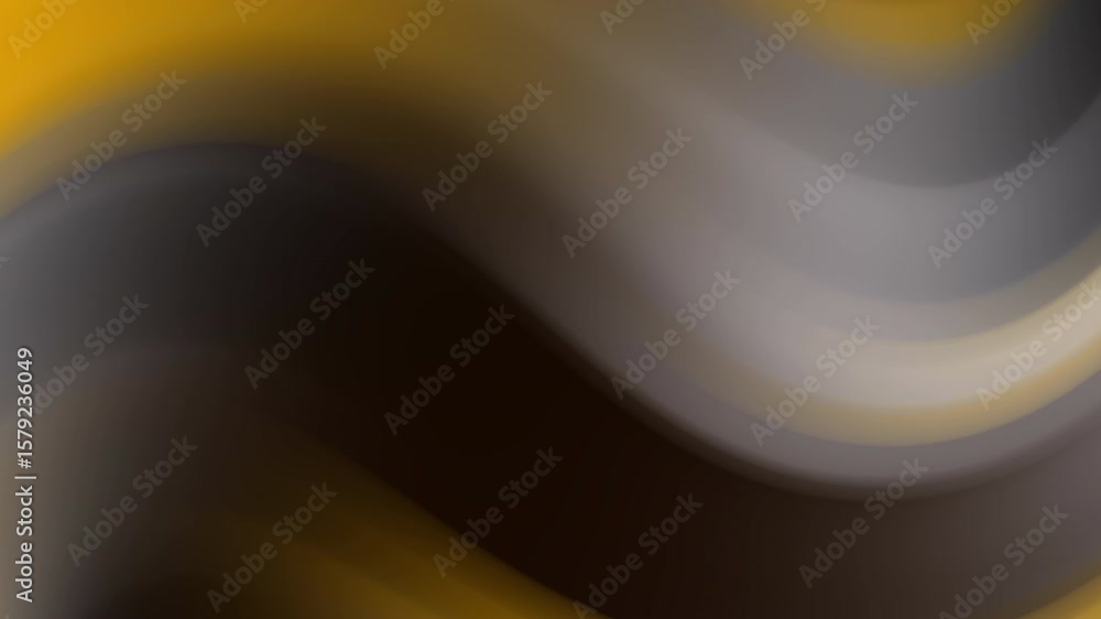 Aufkleber smooth curved waves blending golden yellow, gray, and black create a soft, fluid design. the blurred