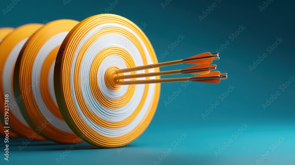 Poster team archery concept representing focused precision and consensus in group decision making through s