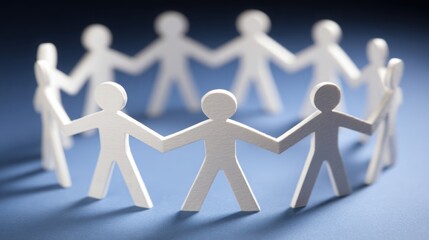 Unified business framework concept illustrated by a group of paper people symbolizing integration and collaboration