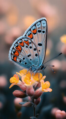 Butterfly on a Petal in a Peaceful Garden Setting Wallpaper