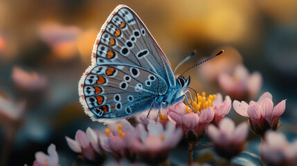 Butterfly Sitting on a Flower in a Serene Natural Environment