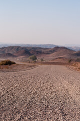 Namibian Desert landscape on a sunny winter afternoon.