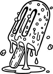 Ice cream stick icon vector illustration, isolated on white