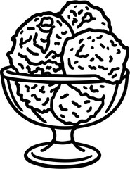 Vector illustration of an ice cream icon in a glass, isolated on white